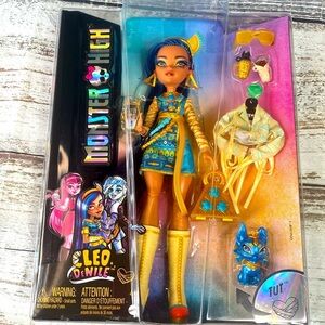 Monster High Leo Denile Doll with Blue and Gold Outfit w/ Accessories & Pet Dog